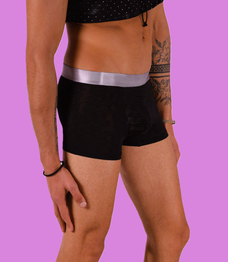 SMU Boxer Sheer Skin Molding Hipster Black 100715 H63