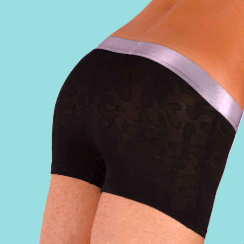 SMU Boxer Sheer Skin Molding Hipster Black 100715 H63