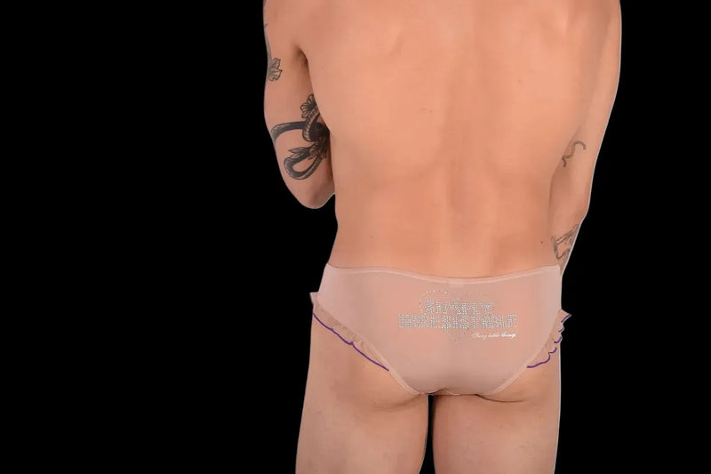Small SMU Feminine-Look Briefs Super Thin See-Through Blue Bow 65011 32