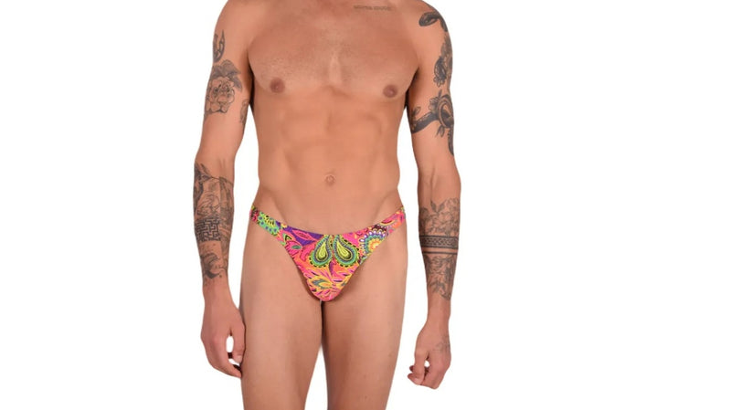 Large Vuthy Multicolor Design Thongs Swimwear LT1 9914