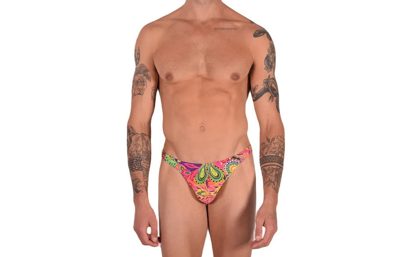 Large Vuthy Multicolor Design Thongs Swimwear LT1 9914