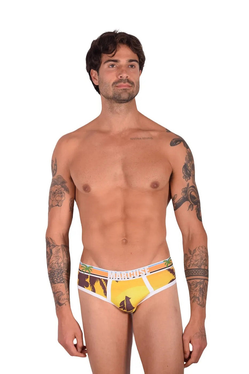 Marcuse Brief Ibiza Sunset Classic Elastic Band Fashion Slip Yellow 5415 4