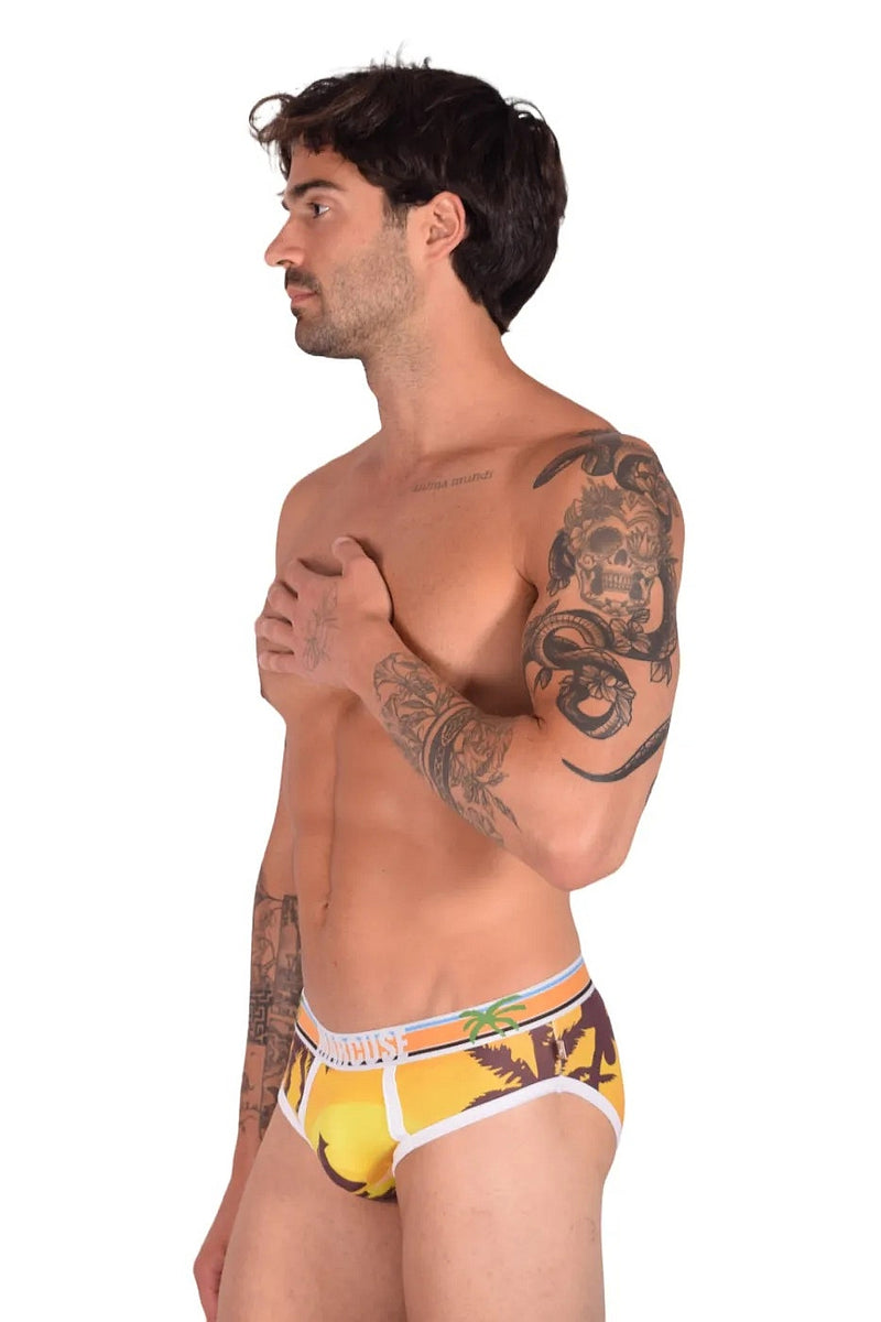 Marcuse Brief Ibiza Sunset Classic Elastic Band Fashion Slip Yellow 5415 4