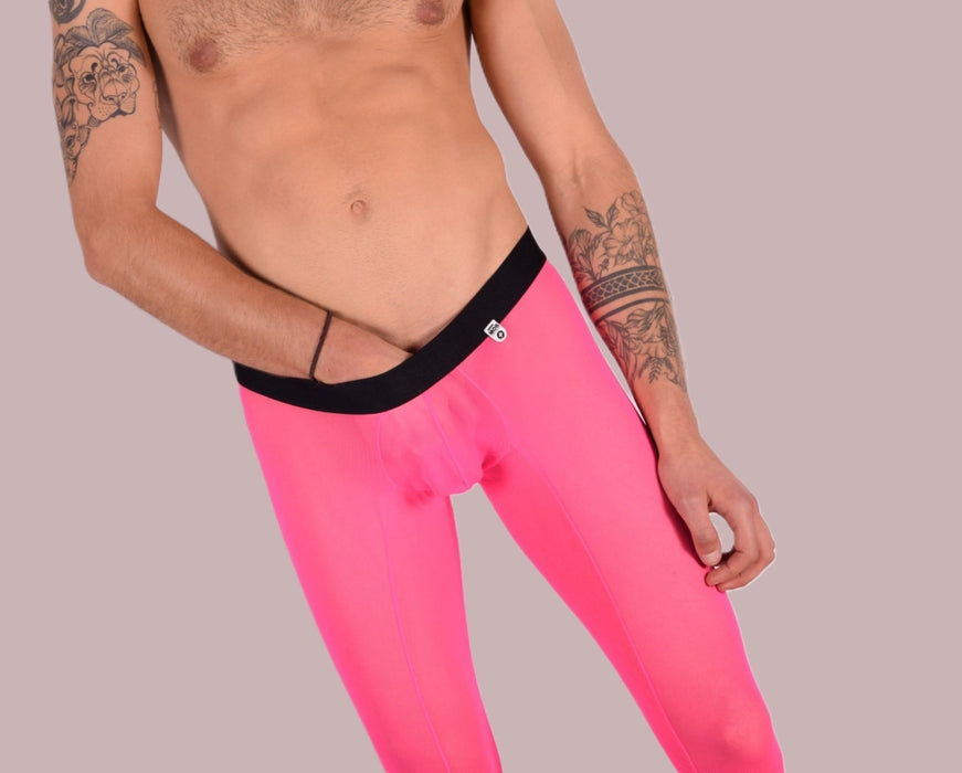 Malebasics MOB Mesh Tights Sheer Legging Hot Pink MBL63 10