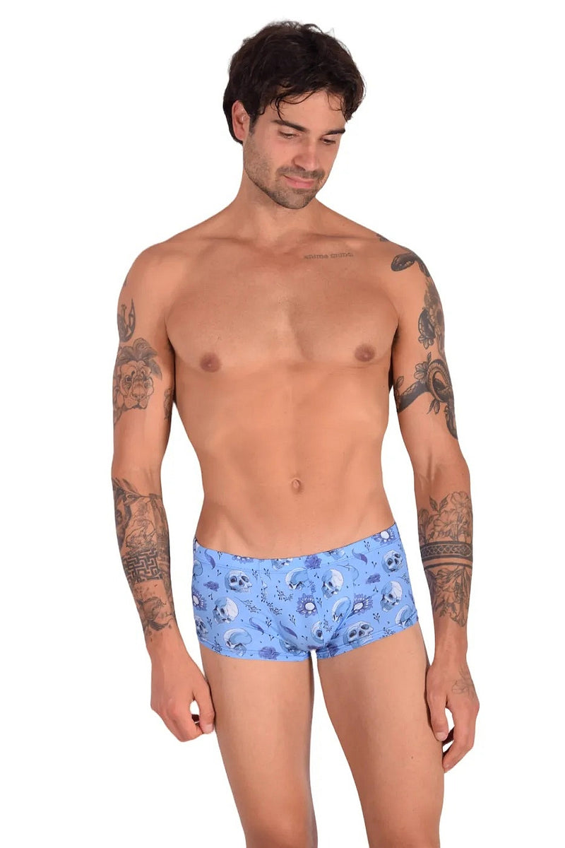 SMU Skulls Mini Boxer Brief Sporty Cut Blue P01005 H43