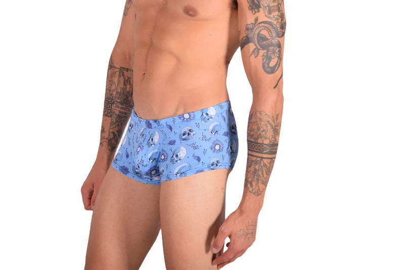 SMU Skulls Mini Boxer Brief Sporty Cut Blue P01005 H43