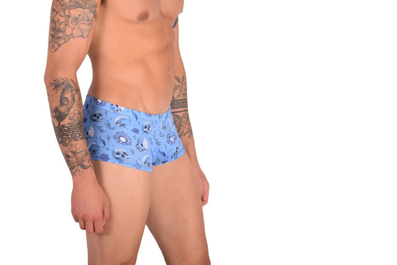 SMU Skulls Mini Boxer Brief Sporty Cut Blue P01005 H43