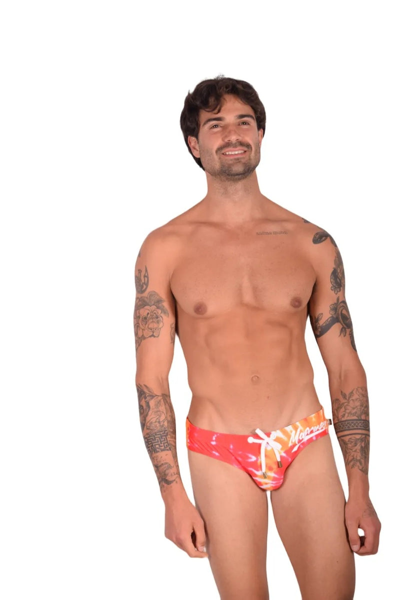 Marcuse Paradise Maillot De Bain Slip De Bain Orange Tie Dye 1