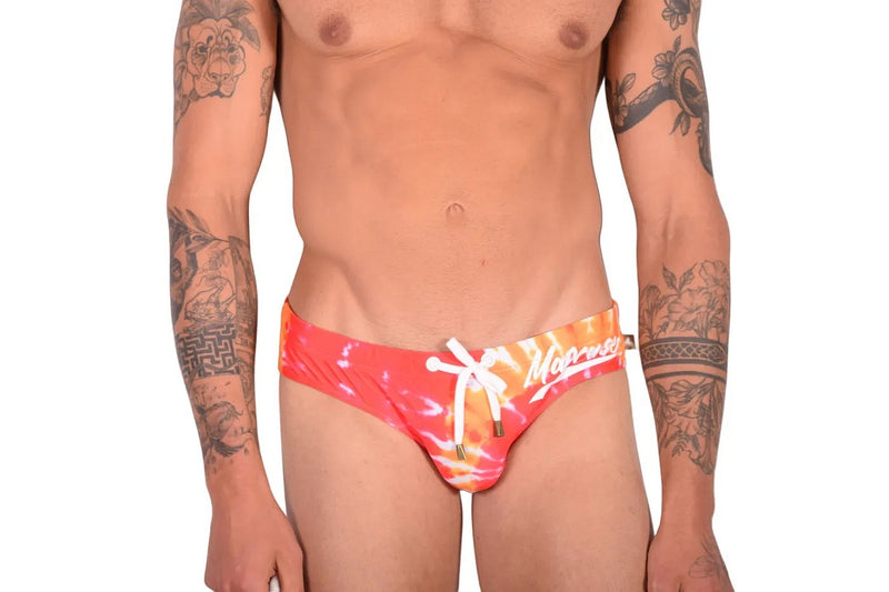 Marcuse Paradise Maillot De Bain Slip De Bain Orange Tie Dye 1
