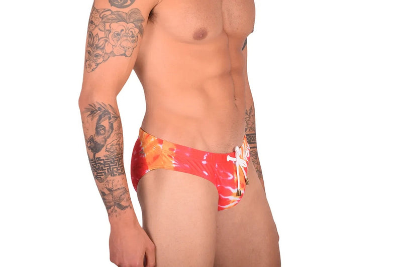 Marcuse Paradise Maillot De Bain Slip De Bain Orange Tie Dye 1