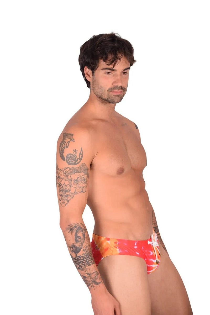 Marcuse Paradise Maillot De Bain Slip De Bain Orange Tie Dye 1