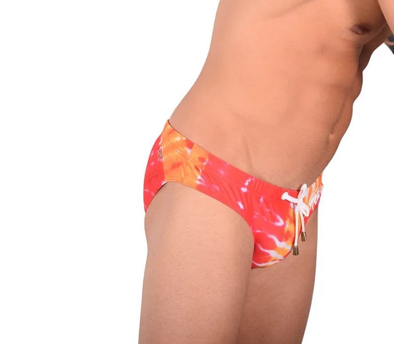 Marcuse Paradise Maillot De Bain Slip De Bain Orange Tie Dye 1
