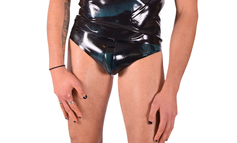 Large Jock POLYMORHE Latex Jockstrap Peacock Black UN-82M 8