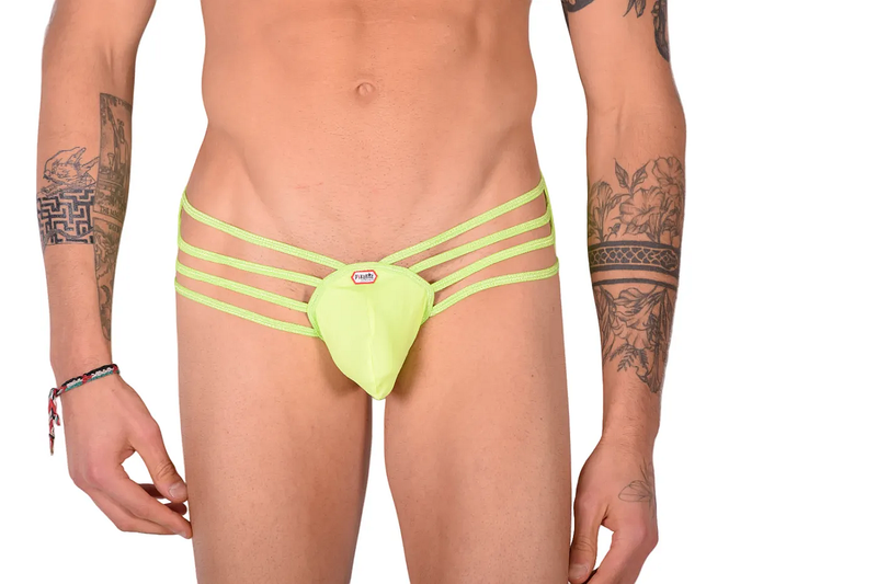 PIKANTE Slip Séduction Pochette Soyeuse Seconde Peau à Coutures Vert Citron 0496 1