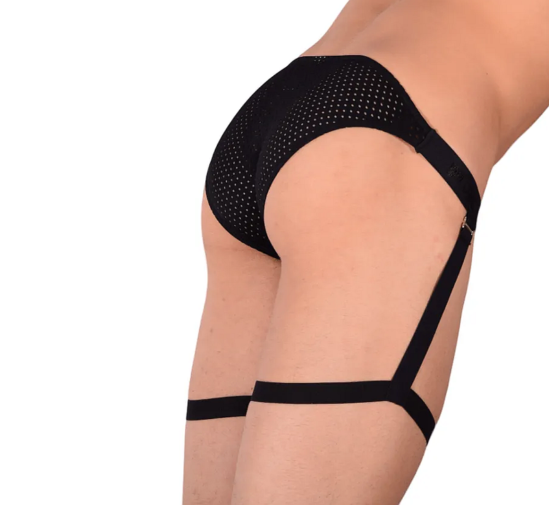 PIKANTE Seductive Brief With Extra Straps Silky Stretchy Briefs Black 0499 1