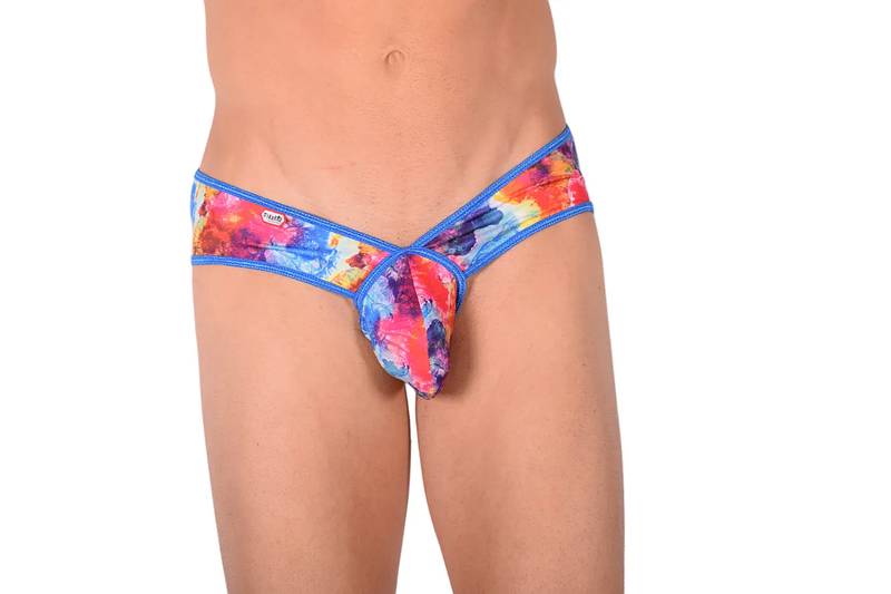 PIKANTE Colors Brief Slip taille basse extensible à bords éclaboussés Bleu clair 0506 1