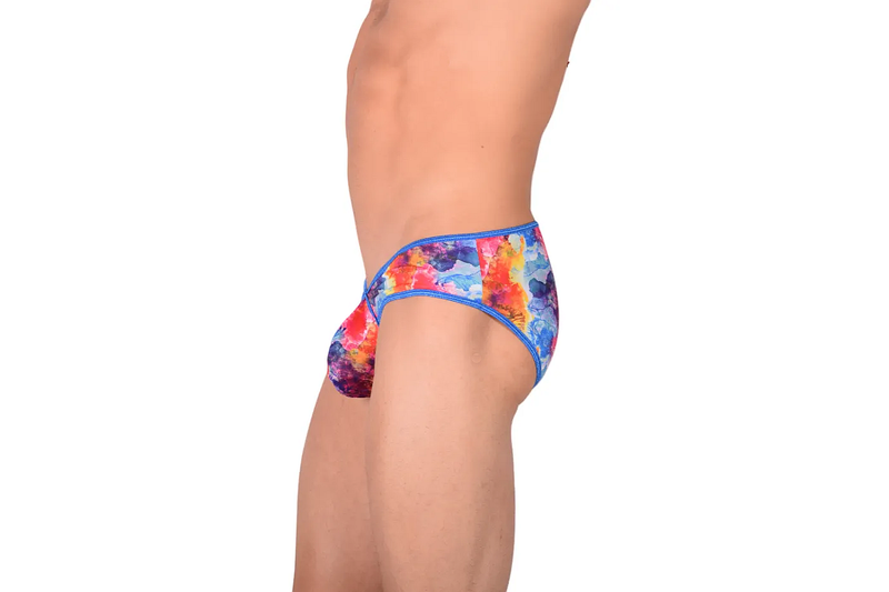 PIKANTE Colors Brief Slip taille basse extensible à bords éclaboussés Bleu clair 0506 1