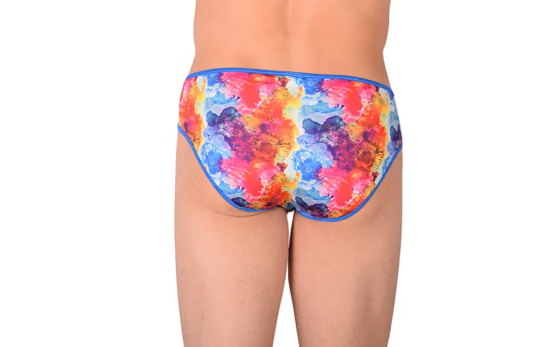 PIKANTE Colors Brief Slip taille basse extensible à bords éclaboussés Bleu clair 0506 1