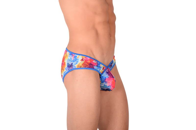 PIKANTE Colors Brief Slip taille basse extensible à bords éclaboussés Bleu clair 0506 1