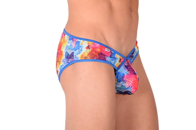 PIKANTE Colors Brief Slip taille basse extensible à bords éclaboussés Bleu clair 0506 1