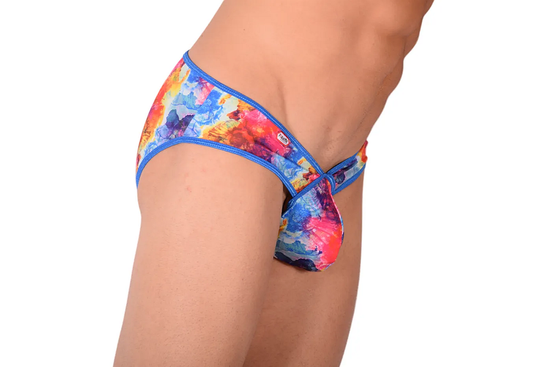 PIKANTE Colors Brief Slip taille basse extensible à bords éclaboussés Bleu clair 0506 1