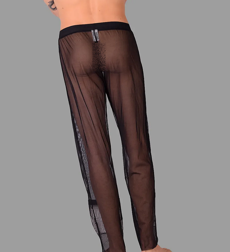 PIKANTE Sleepwear You Mesh Pants Soft See-Through Ankle Length Black 0490 4