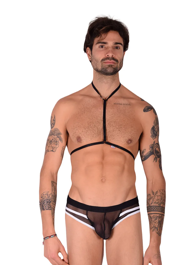 PIKANTE Harnais HOT Slip taille basse extensible transparent Noir 0495 1