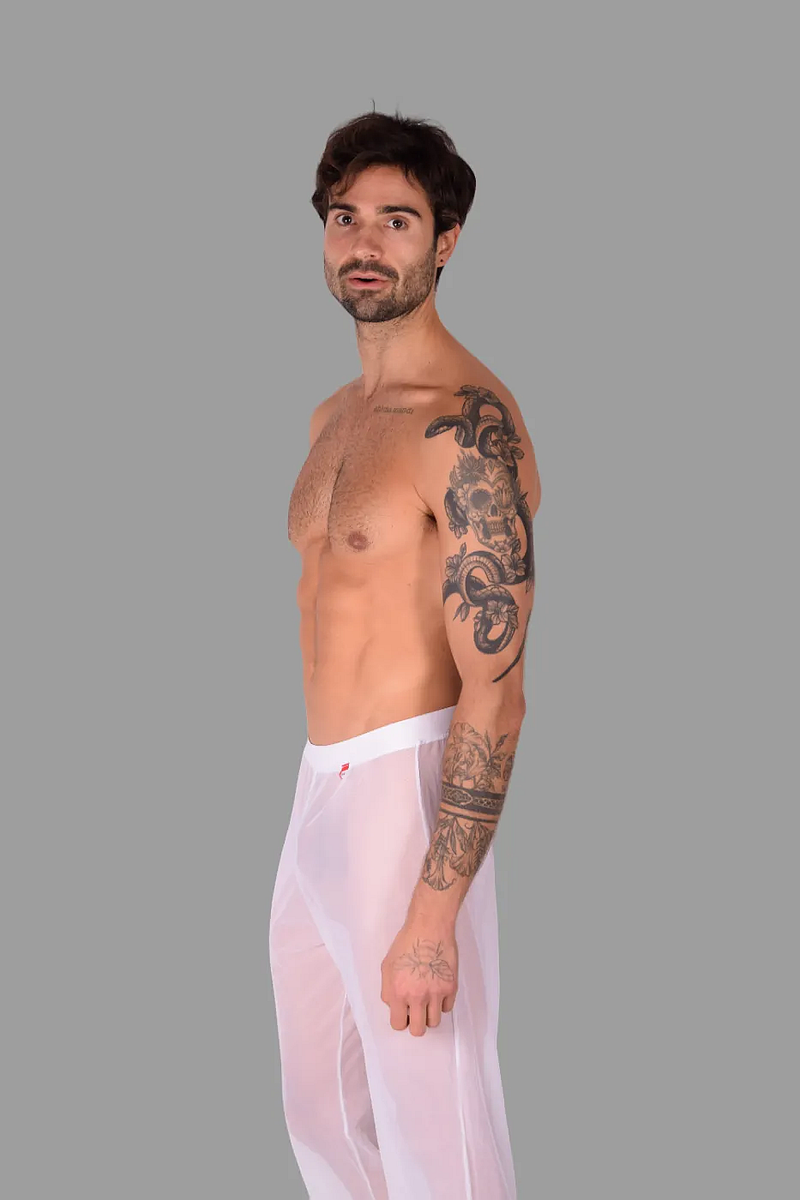 PIKANTE Pantalon en maille Vous Pantalon blanc transparent d'une douceur suprême longueur cheville 0490 4