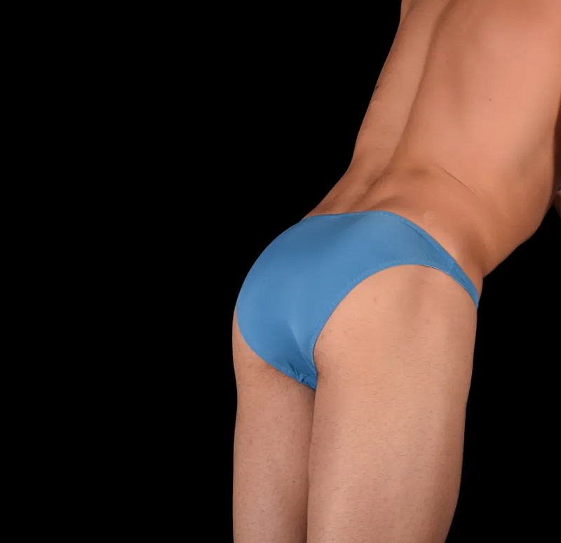 Skinz Swim-Briefs Smooth Front Mens Bikini-Cut Swimwear Saphire 4511 1