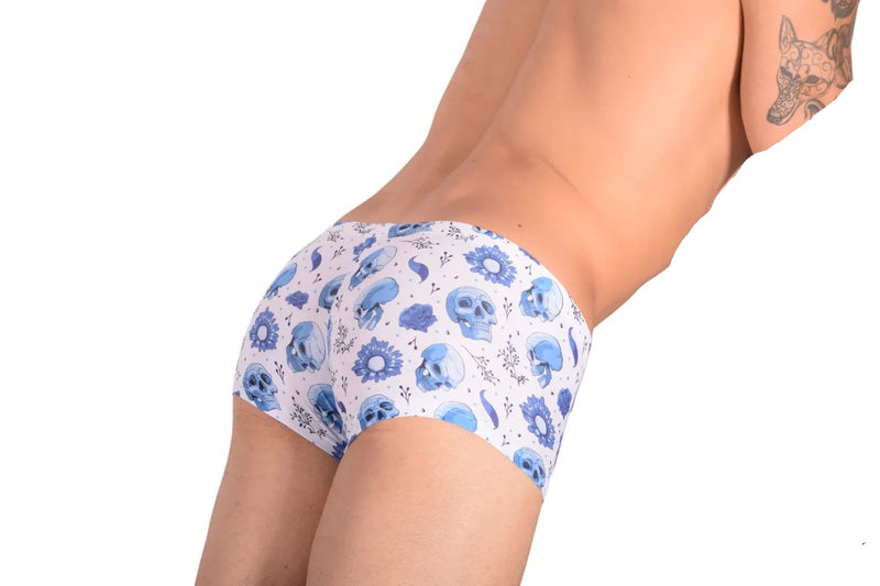 SMU Skulls Mini Boxer Brief Sporty Cut White P01005 H42