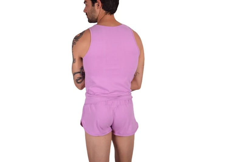 SUKREW Sleeveless Tank Top With Rounded Neck Vest in Pale Magenta 27
