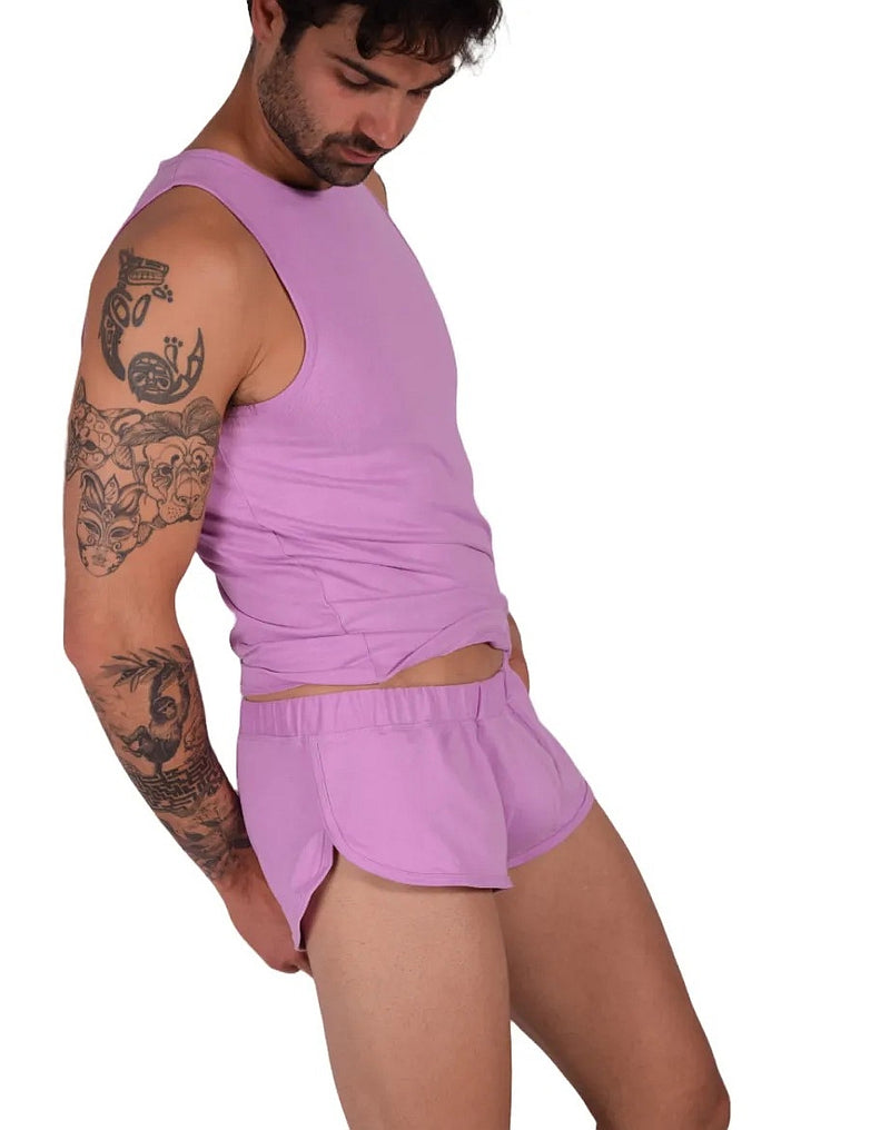 SUKREW Sleeveless Tank Top With Rounded Neck Vest in Pale Magenta 27