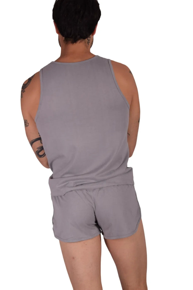SUKREW Sleeveless Tank Top With Rounded Neck Vest in Studio Grey 21