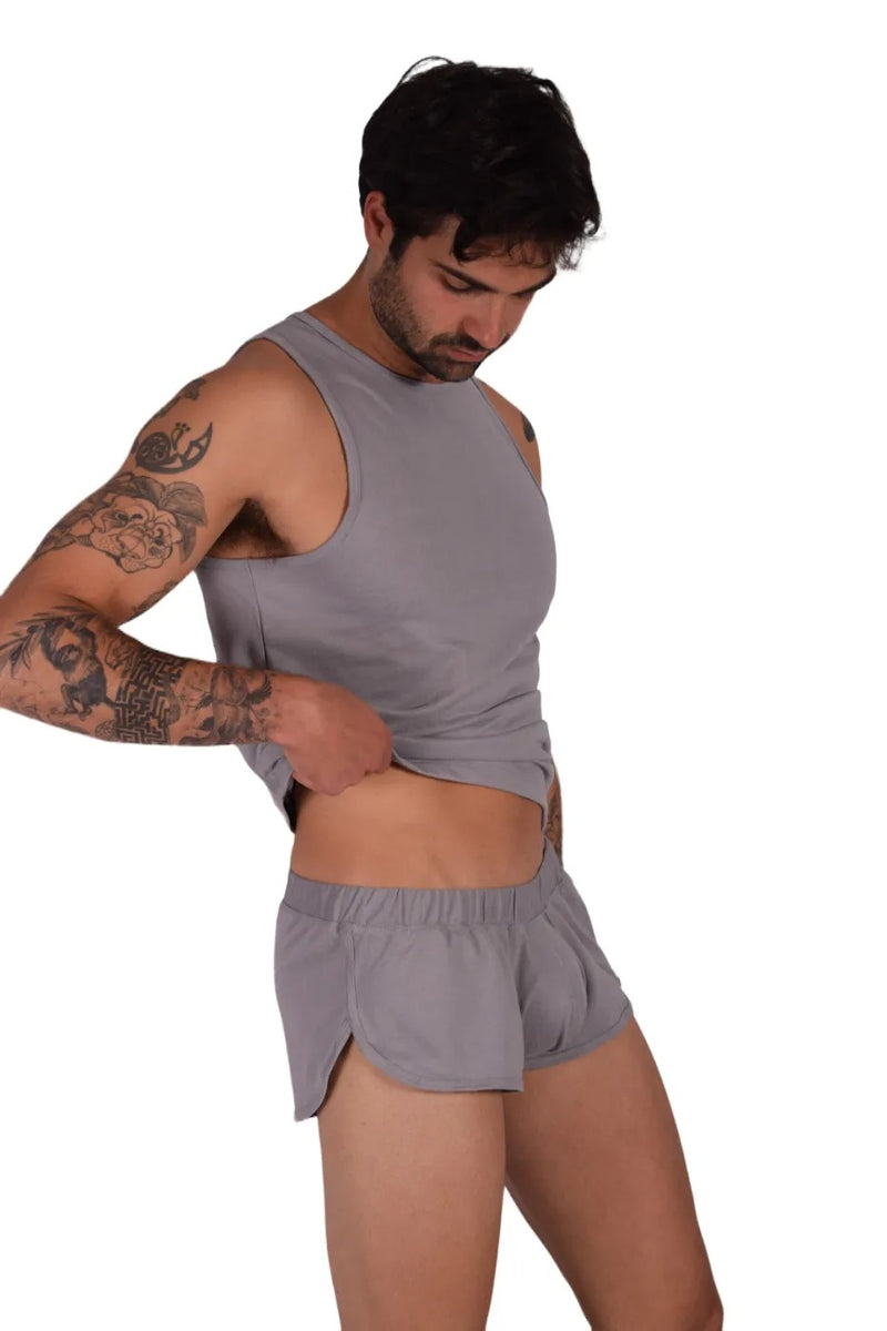 SUKREW Sleeveless Tank Top With Rounded Neck Vest in Studio Grey 21