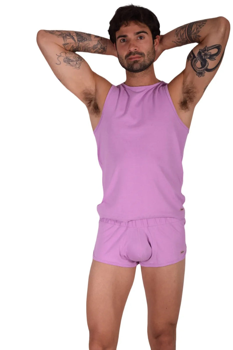 SUKREW Sleeveless Tank Top With Rounded Neck Vest in Pale Magenta 27