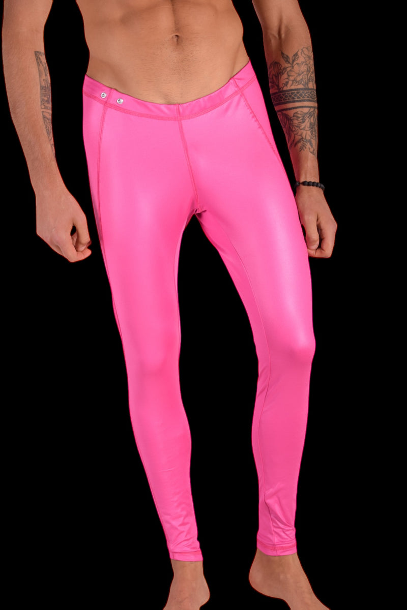 SMU Mens Shiny Pinky Legging Tight Fit S/M 12559 MX8