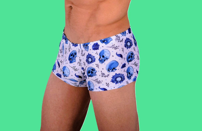 SMU Skulls Mini Boxer Brief Sporty Cut White P01005 H42