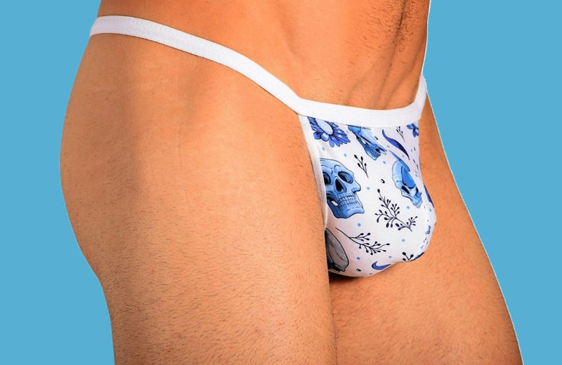 SMU Collection Skull Tiny Tanning G-String White H01