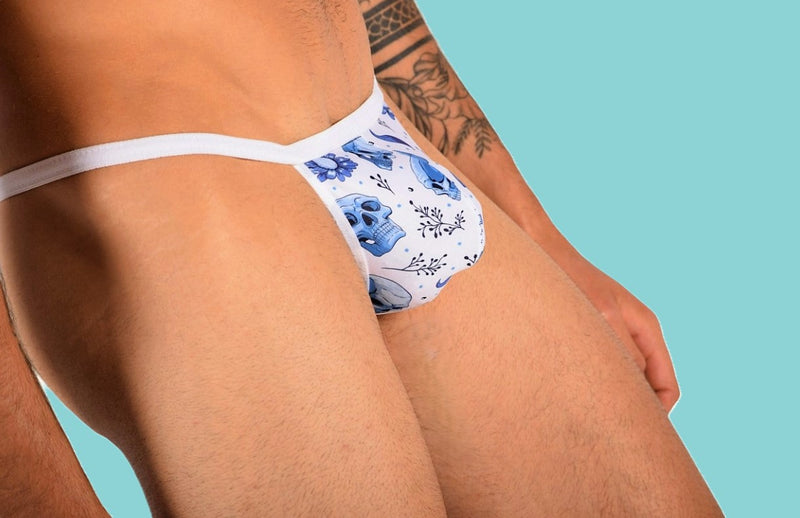 SMU Collection Skull Tiny Tanning G-String White H01