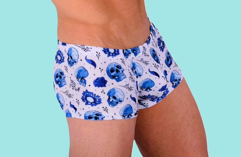 SMU Skulls Mini Boxer Brief Sporty Cut White P01005 H42