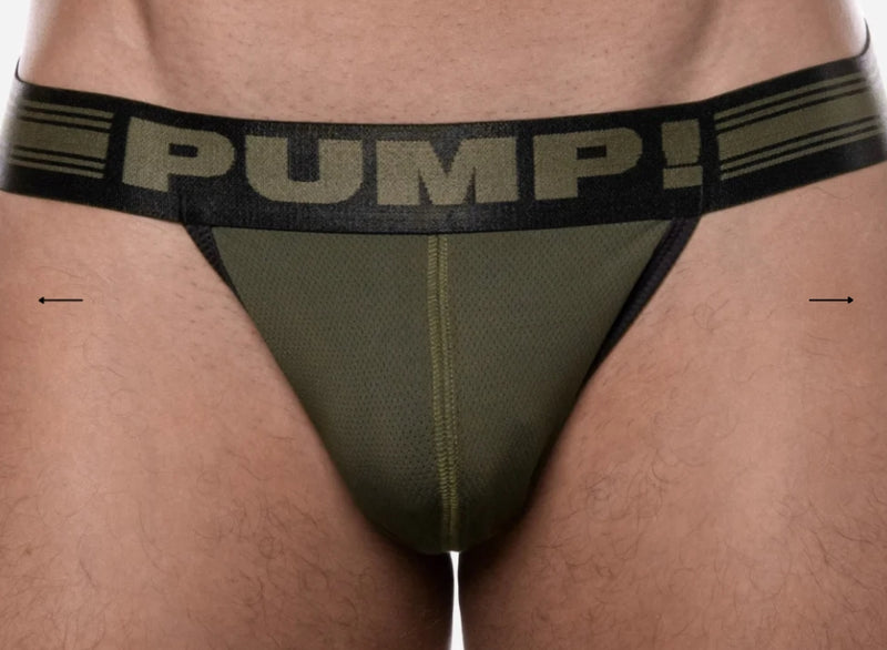 PUMP ! Jock Free-Fit Militaire JockStrap Noir Rib Passepoil 15035 P17