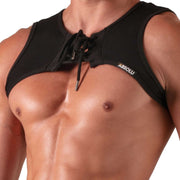 Absolu Male By TOF Ajustable Central Laced Harmess Ribbed Cottond Black 31