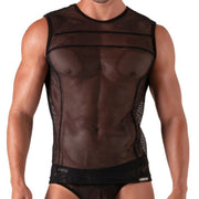 Absolu Male By TOF PARIS Seduction Mesh Tank Top Structured Fitted Cut 13