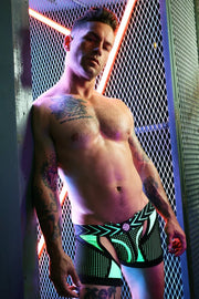 BREEDWELL Boxer - Jock Chock Dickmatized Chaps Combo Mesh Pockets Neon Green4