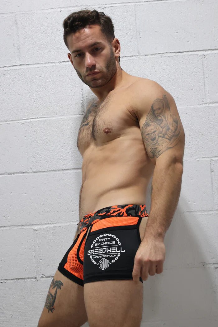 BREEDWELL Boxer Neo - Camo Chock Chaps Jock Orange Neon 154