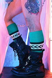 BREEDWELL Daddy's Favorite Long Socks O/S in Green 535