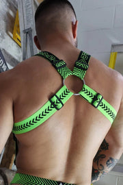 BREEDWELL Futura Body Harness Chevron Jacquard Removable Side Neon Green7