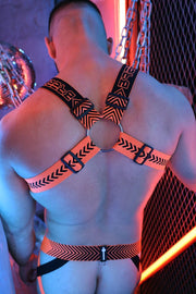 BREEDWELL Futura Body Harness Chevron Jacquard Removable Side Neon Orange7