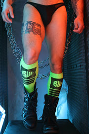 BREEDWELL Hypnotix Socks Knee - High Nylon Long Socks Neon Green4