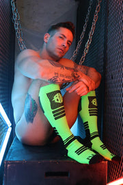 BREEDWELL Hypnotix Socks Knee - High Nylon Long Socks Neon Green1